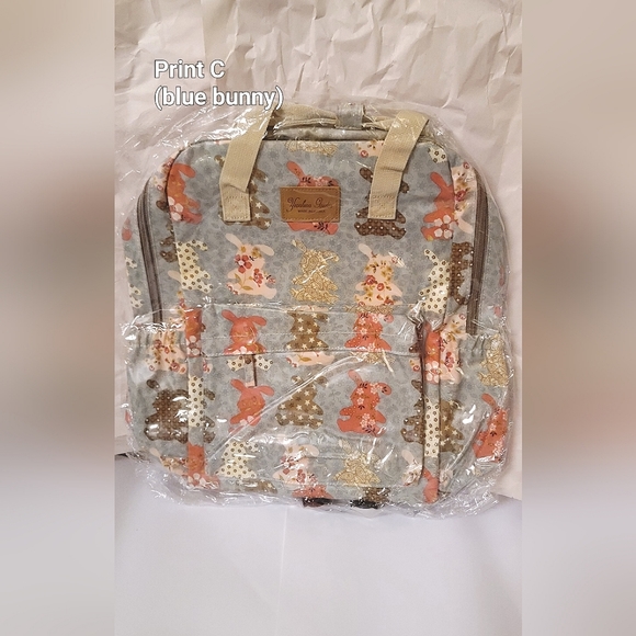 NEW Top Handled Waterproof Vinyl Print Backpack - Picture 3 of 13
